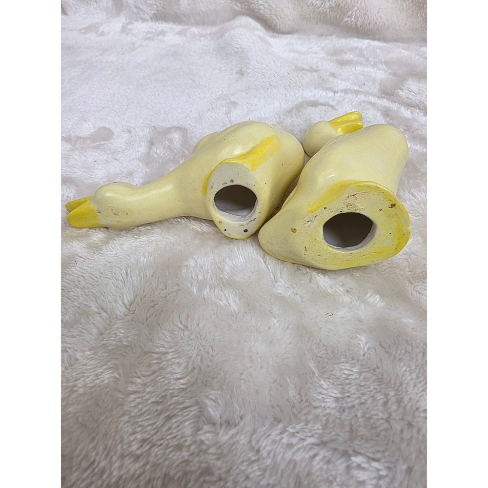Retro Pair of Ceramic Yellow Goose Figurines Vintage Home Decor Collectible - Picture 6 of 8